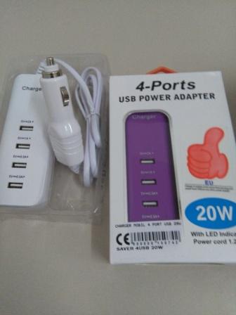 Charger Mobil 4 Port Usb 20W