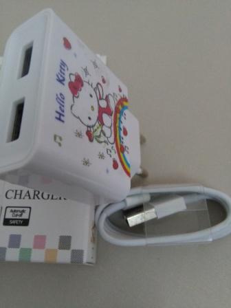 Charger Iphone 5G 2A Motif Disney Kitty 2Usb