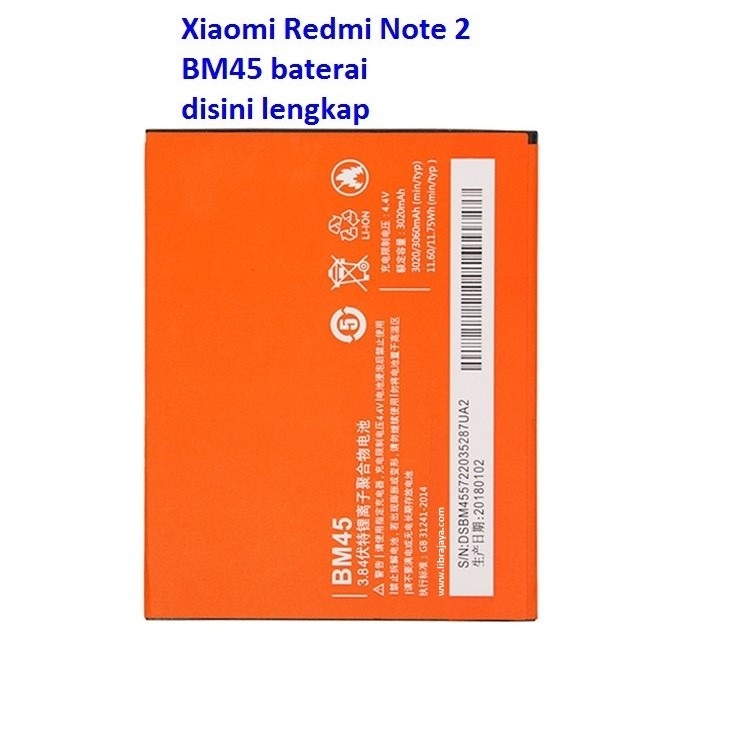 Baterai Redmi Note 2