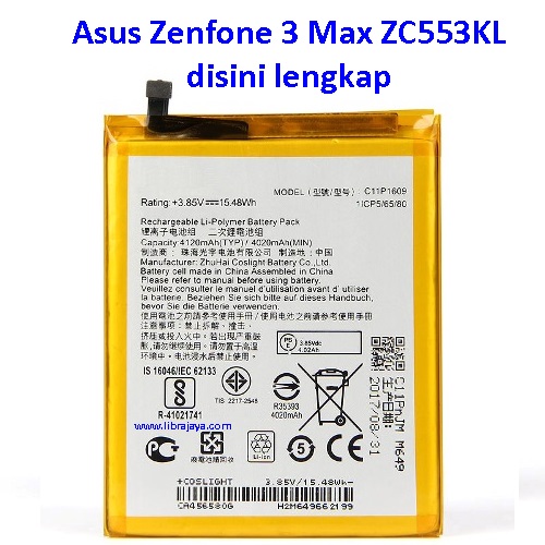 Jual Batre Asus Zenfone 3 Max ZC553KL Baterai Battery