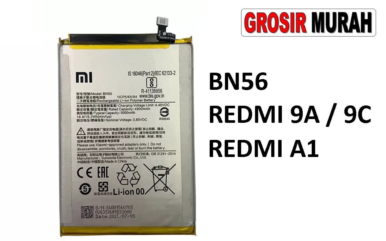 Jual Baterai Xiaomi Redmi 9A Bn56 Battery