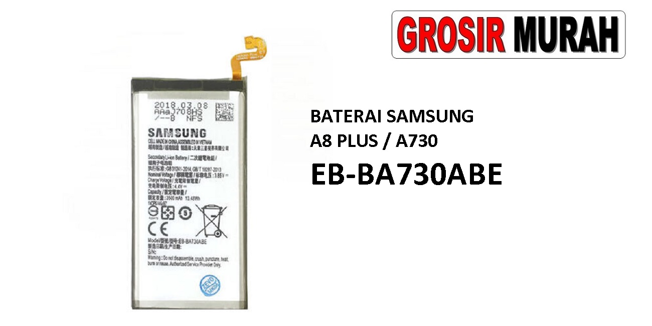 BATERAI SAMSUNG EB-BA730ABE A8 PLUS A730 Batre Battery Grosir Sparepart hp