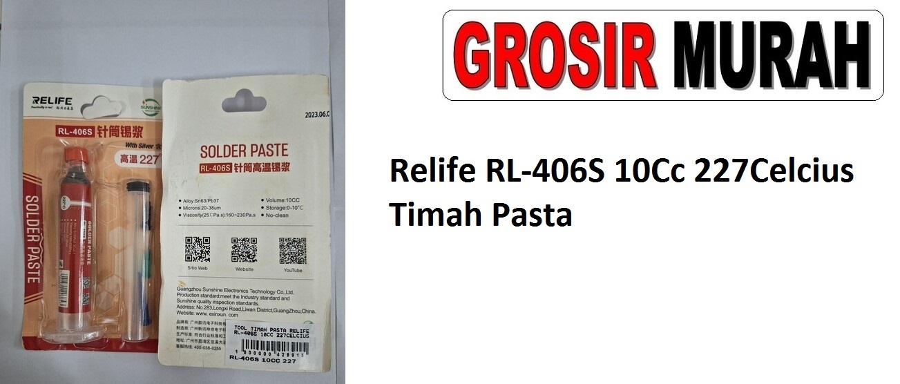 Relife RL-406S 10Cc 227Celcius Low Temperature Soldering Timah Paste Solder Flux Paste Cream For PCB PGA SMD BGA Sparepart Hp Alat Serpis Hp Perlengkapan Service Hp