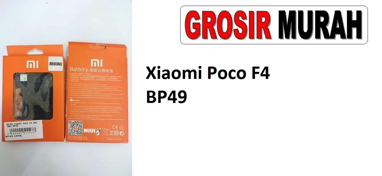 Xiaomi Poco F4 BP49 Baterai Sparepart hp Batre Xiaomi Battery Grosir