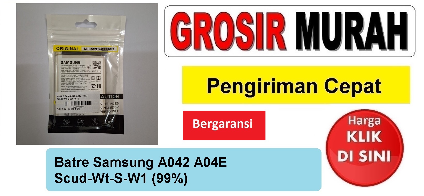 Batre Samsung A042 A04E Scud-Wt-S-W1 (99%) Baterai Battery Bergaransi Batere