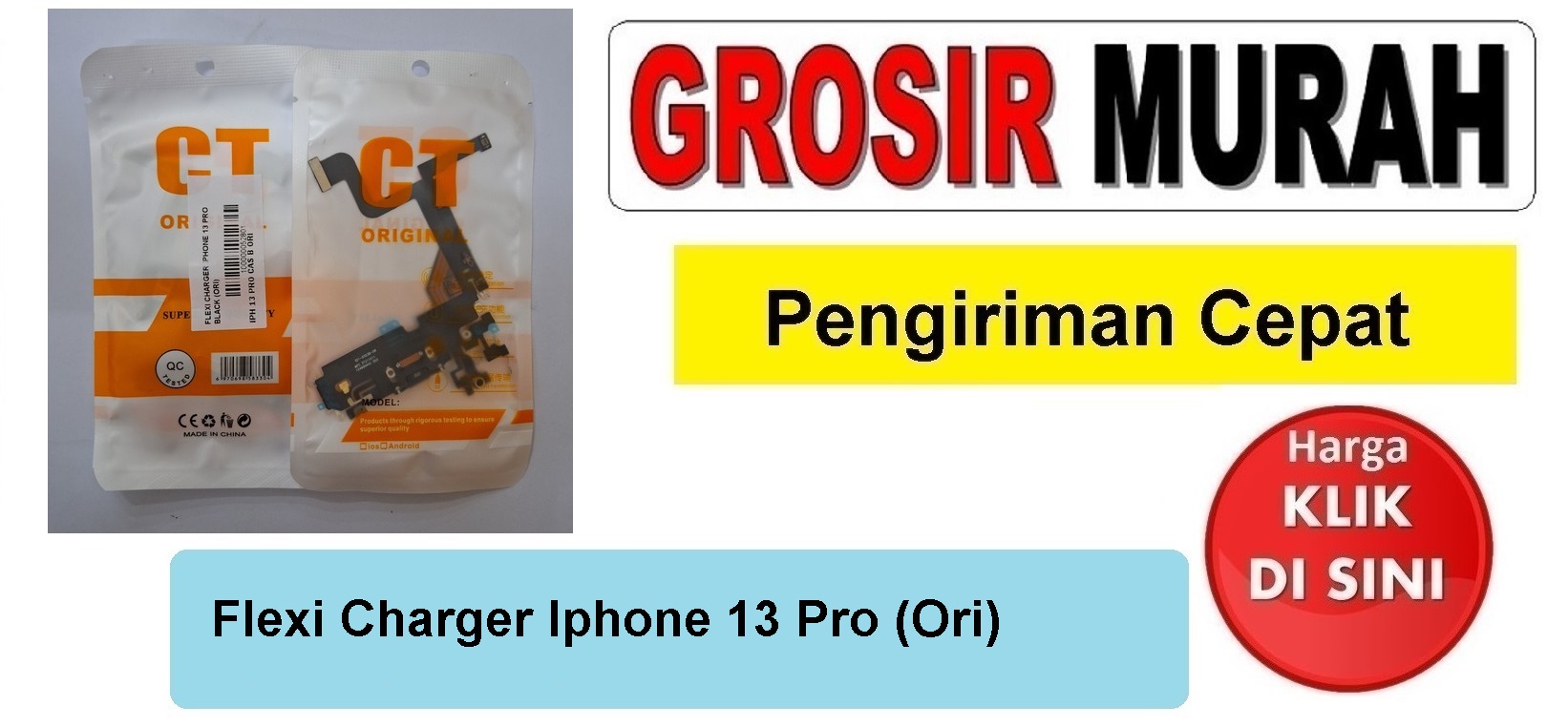 Jual Flexi Charger Iphone 13 Pro Ori Fleksibel Flexible Fleksi Flexibel Flex Con Tc Connector Pcb Konektor cas papan charging