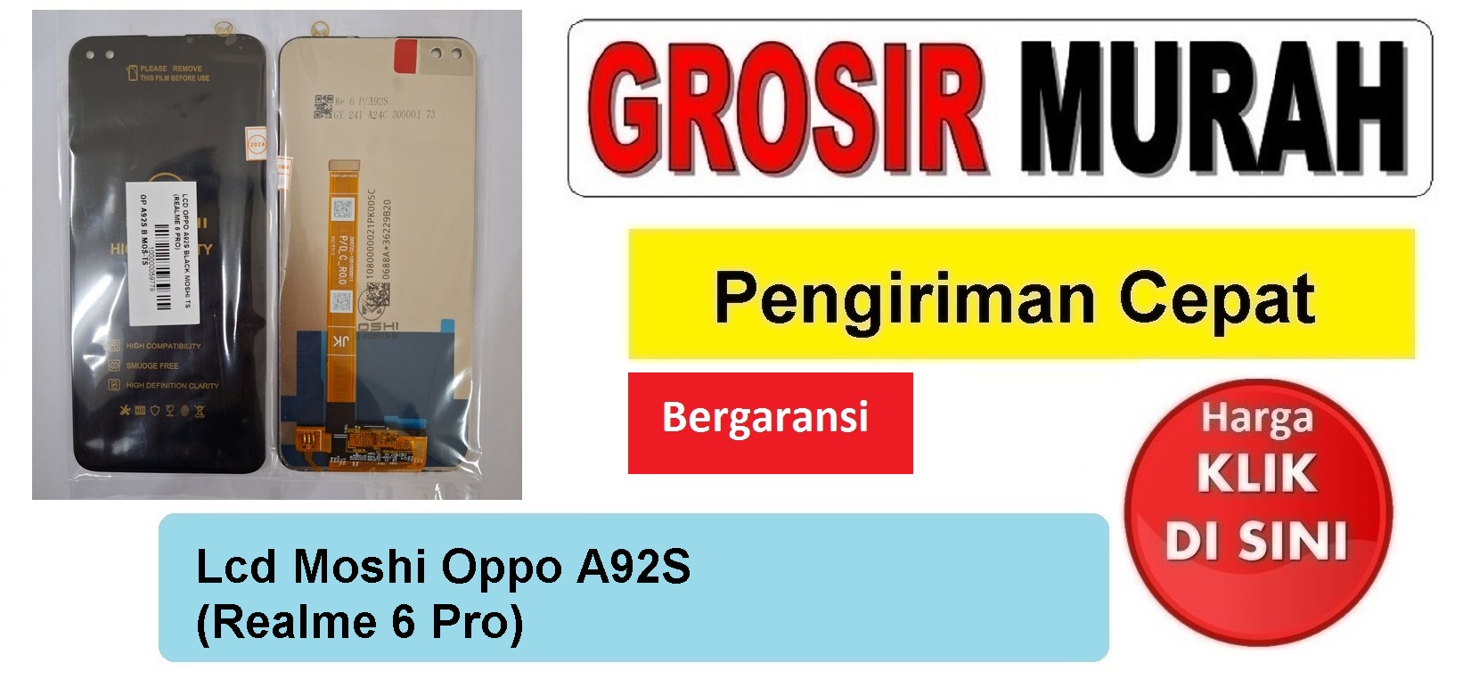 Lcd Moshi Oppo A92S (Realme 6 Pro) Fullset Touchscreen Bergaransi