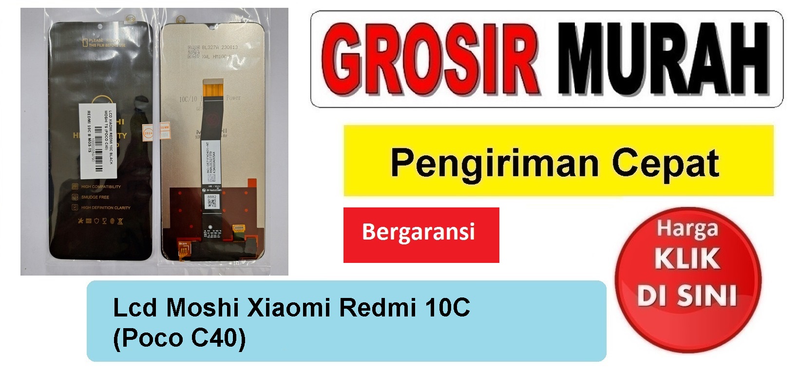 Lcd Moshi Xiaomi Redmi 10C (Poco C40) Fullset Touchscreen Bergaransi