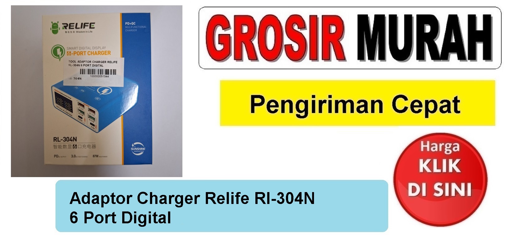 Adaptor Charger Relife Rl-304N 6 Port Digital Perlengkapan Service Toolkit Alat Serpis teknisi