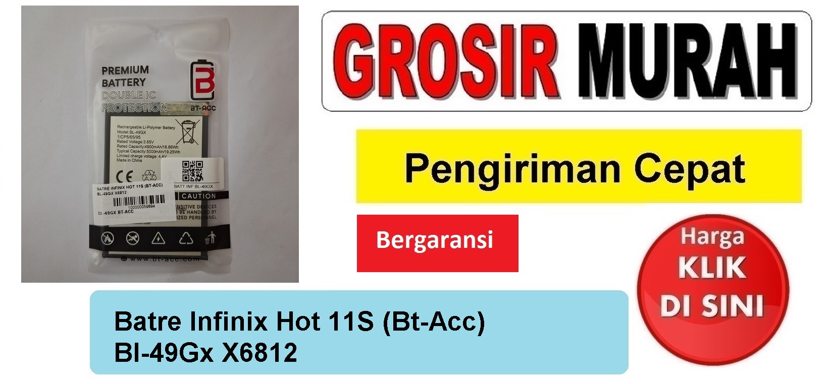 Jual Batre Infinix Hot 11S (Bt-Acc) Bl-49Gx X6812 Baterai Battery