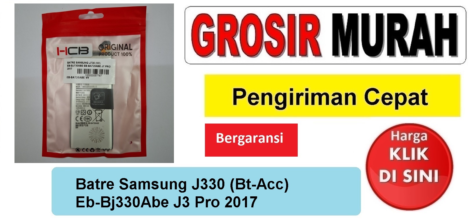 Batre Samsung J330 (Bt-Acc) Eb-Bj330Abe J3 Pro 2017 Baterai Battery Bergaransi Batere