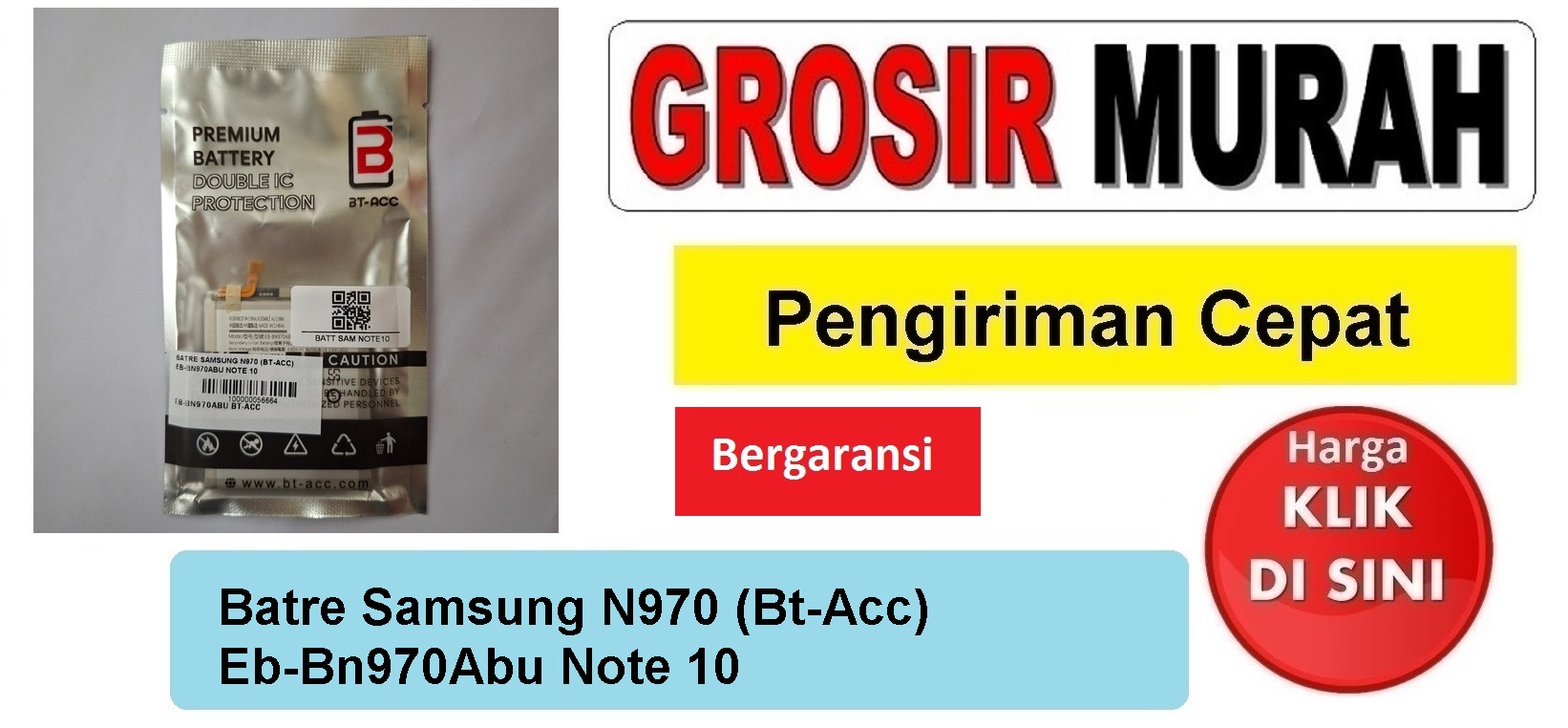 Batre Samsung N970 (Bt-Acc) Eb-Bn970Abu Note 10 Double Power Ic Protector Baterai Battery Bergaransi Batere