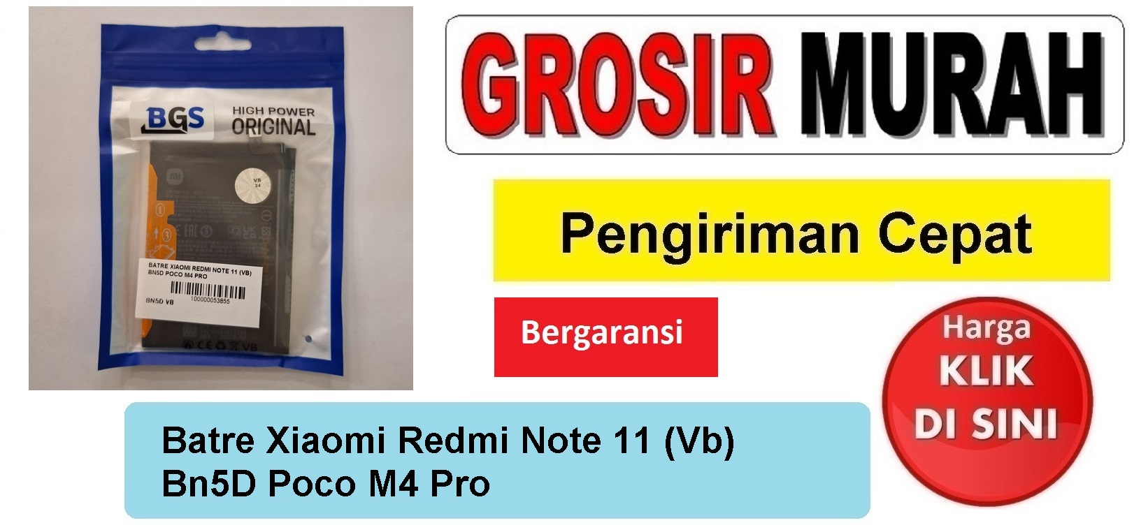 Batre Xiaomi Redmi Note 11 (Vb) Bn5D Poco M4 Pro Baterai Battery Bergaransi Batere