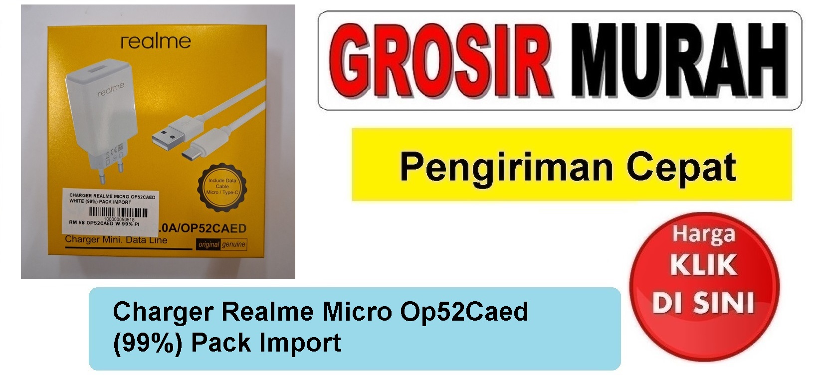 Charger Realme Micro Op52Caed (99%) Pack Import casan tc usb cas