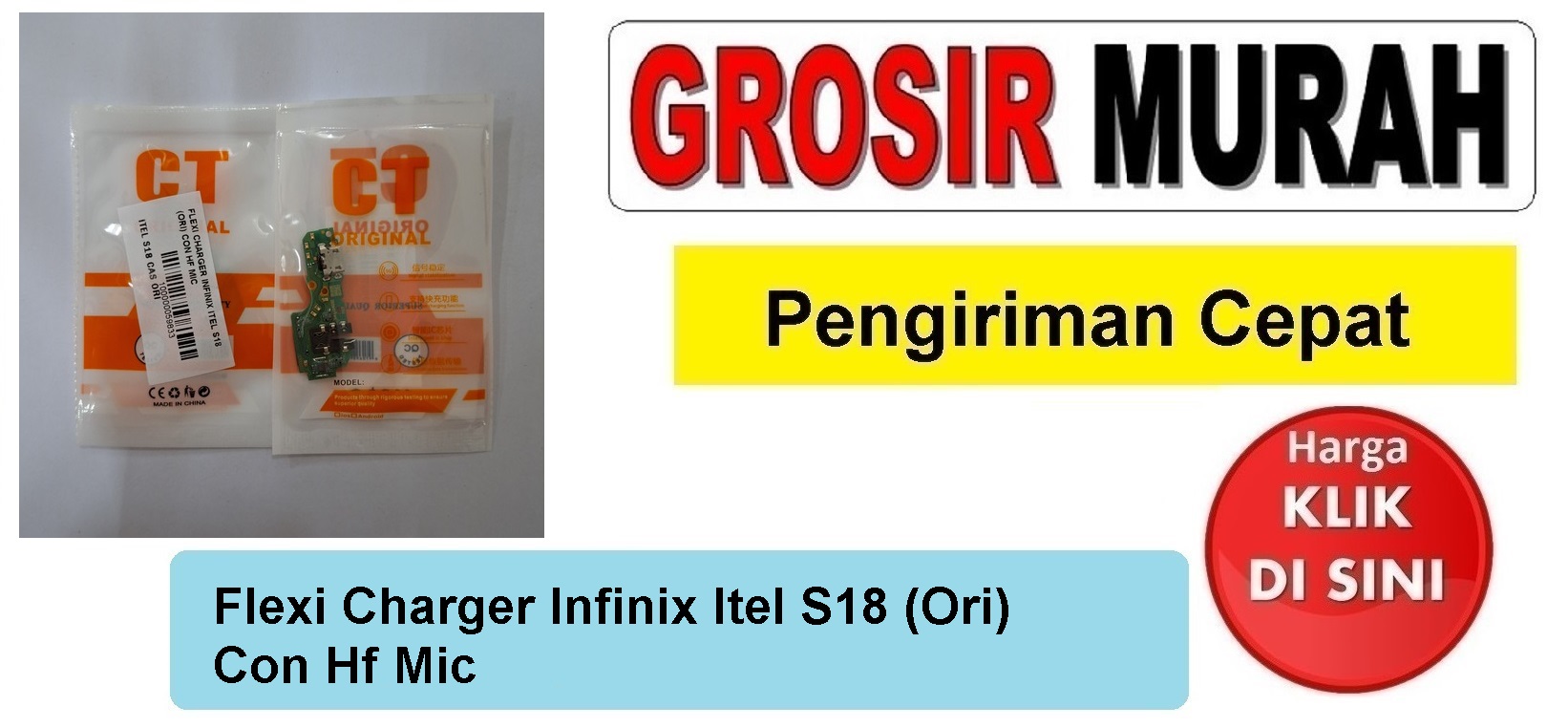 Jual Flexi Charger Infinix Itel S18 Ori Con Hf Mic Fleksibel Flexible Fleksi Flexibel Flex Con Tc Connector Pcb Konektor cas papan charging