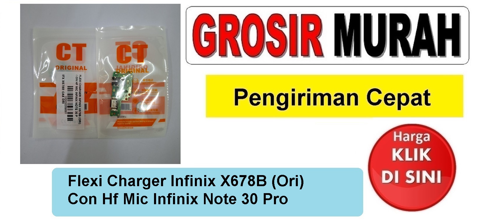 Jual Flexi Charger Infinix Note 30 Pro Ori Fleksibel Flexible Fleksi Flexibel Flex Con Tc Connector Pcb Konektor cas papan charging