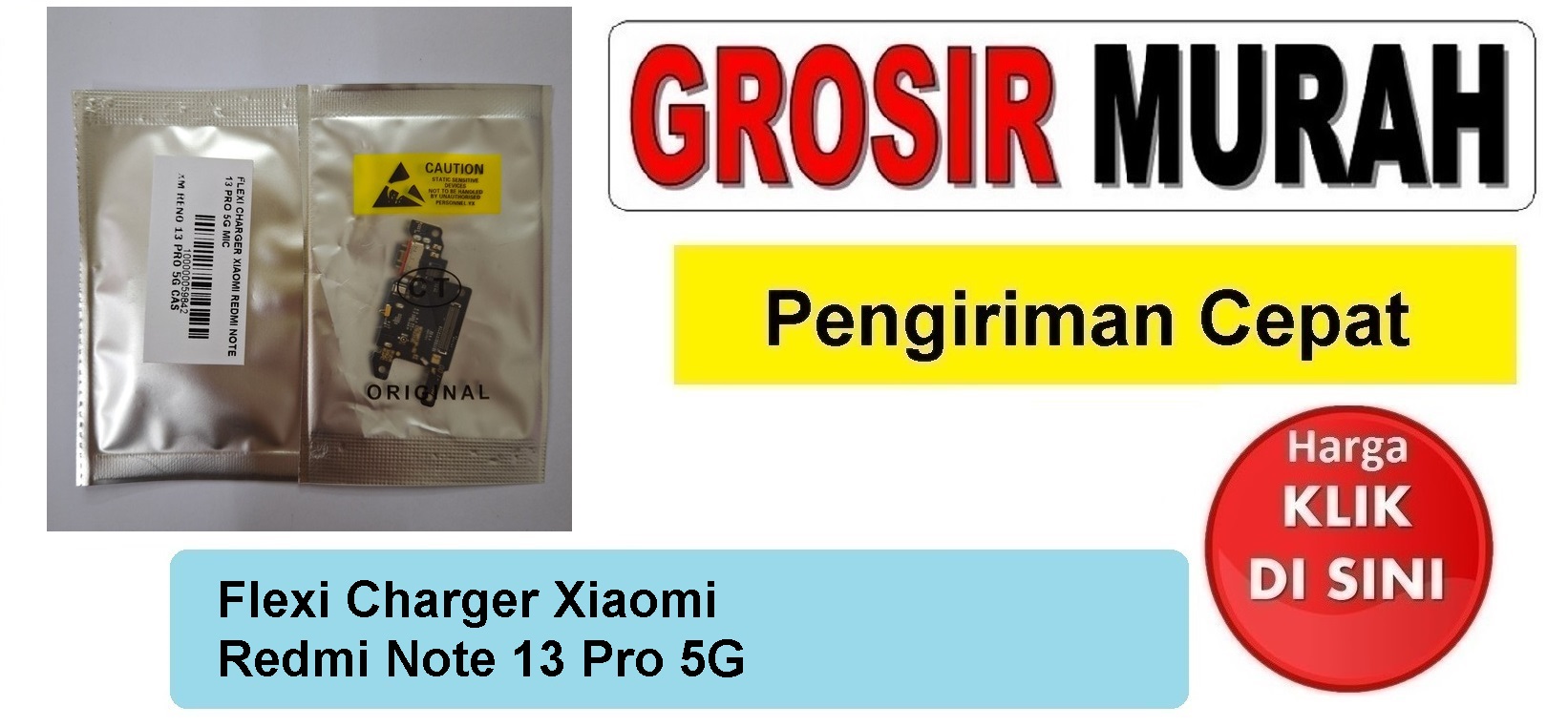 Flexi Charger Xiaomi Redmi Note 13 Pro 5G Mic Fleksibel Flexible Fleksi Flexibel Flex Con Tc Connector Pcb Konektor cas papan board charging