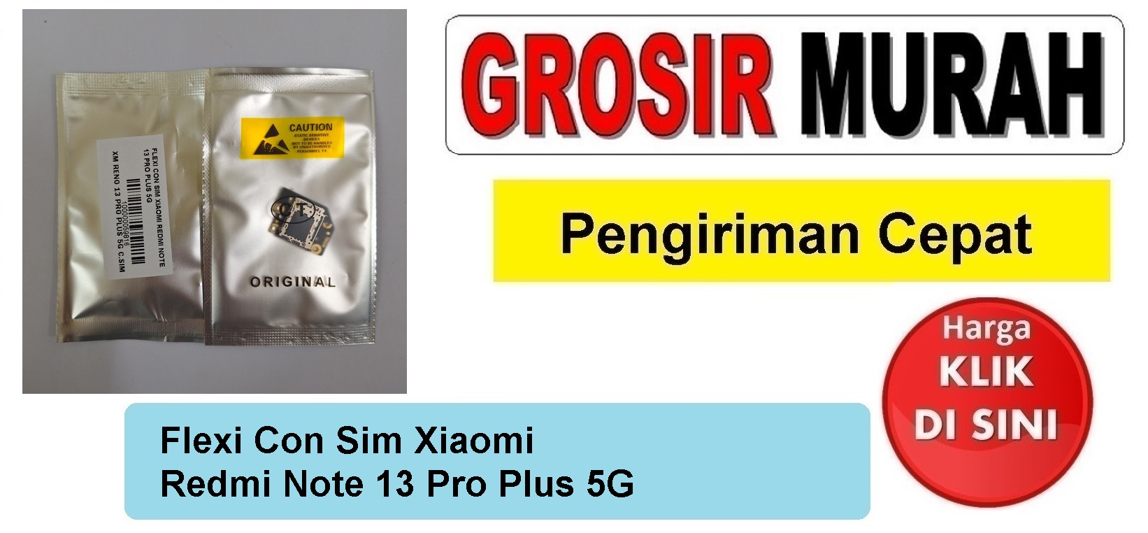 Flexi Con Sim Xiaomi Redmi Note 13 Pro Plus 5G Fleksibel Flexible Fleksi Flexibel Flex Con konektor sim card