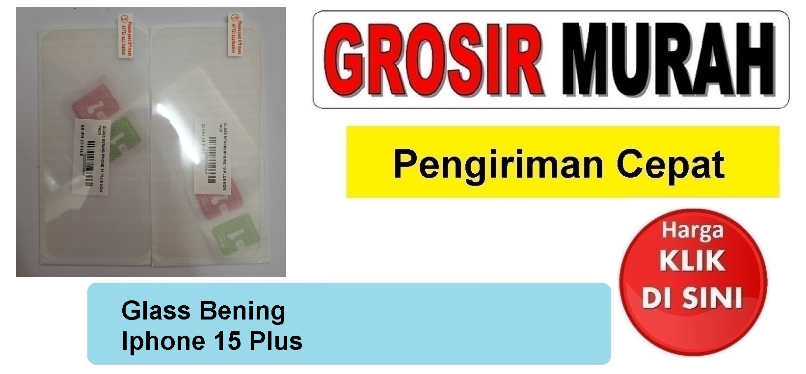 Glass Bening Iphone 15 Plus Anti Gores Kaca Pelindung Layar Full Screen Protector