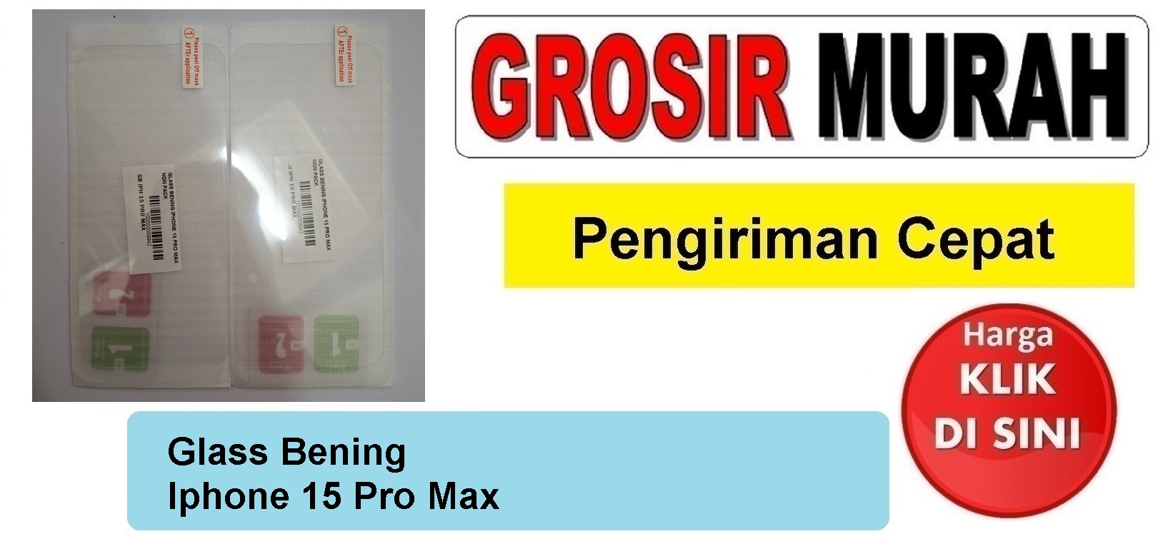 Glass Bening Iphone 15 Pro Max Anti Gores Kaca Pelindung Layar Full Screen Protector