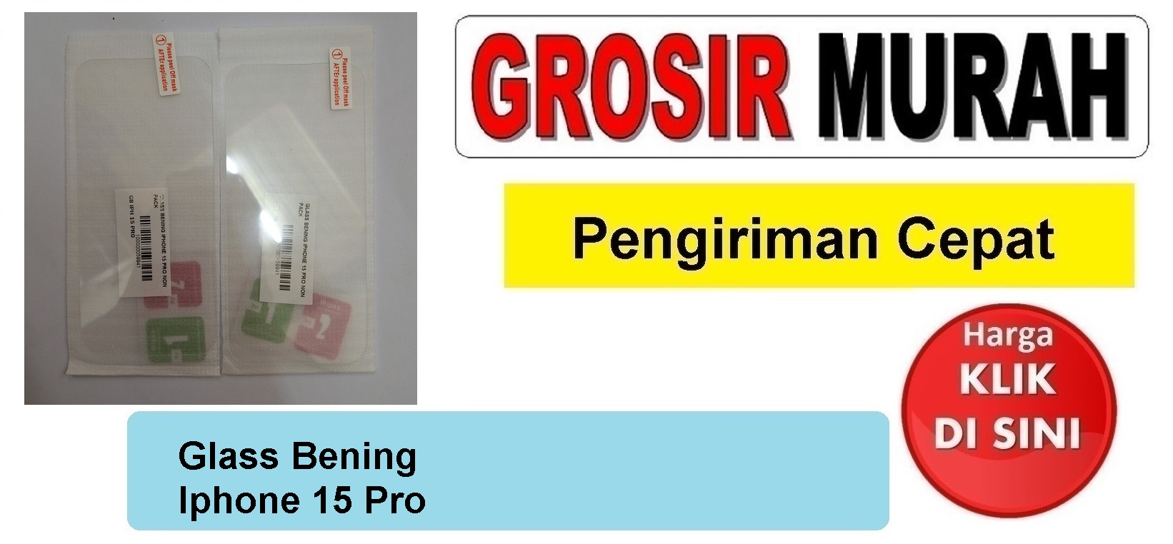 Glass Bening Iphone 15 Pro Anti Gores Kaca Pelindung Layar Full Screen Protector