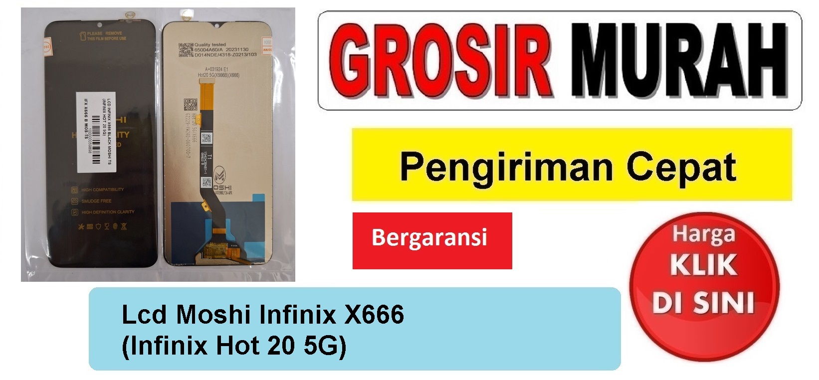 Lcd Moshi Infinix X666 (Infinix Hot 20 5G) Fullset Touchscreen Bergaransi