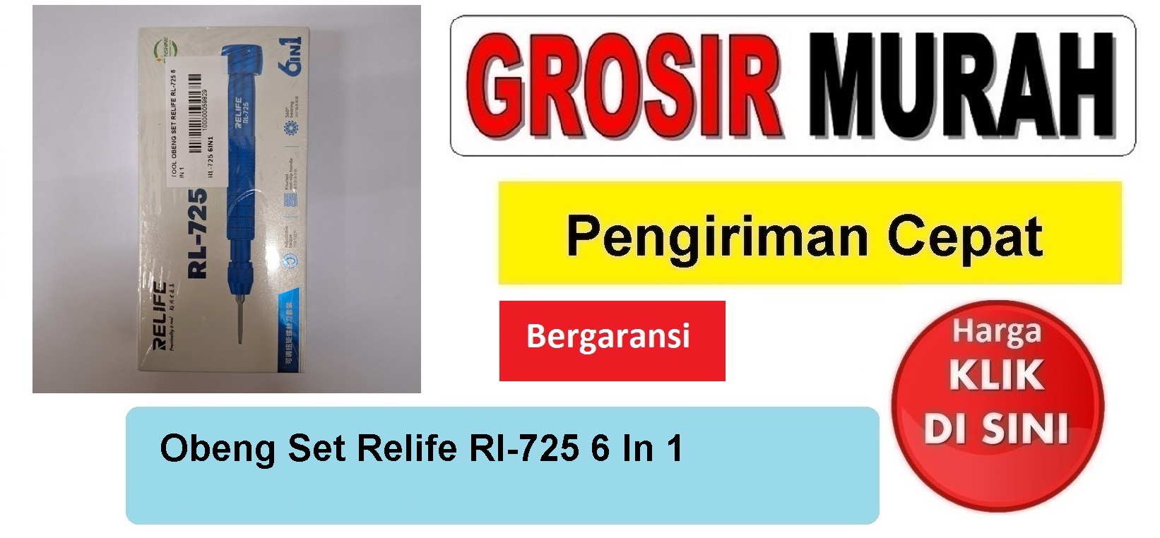 Obeng Set Relife Rl-725 6 In 1 Perlengkapan Service Toolkit Alat Serpis teknisi