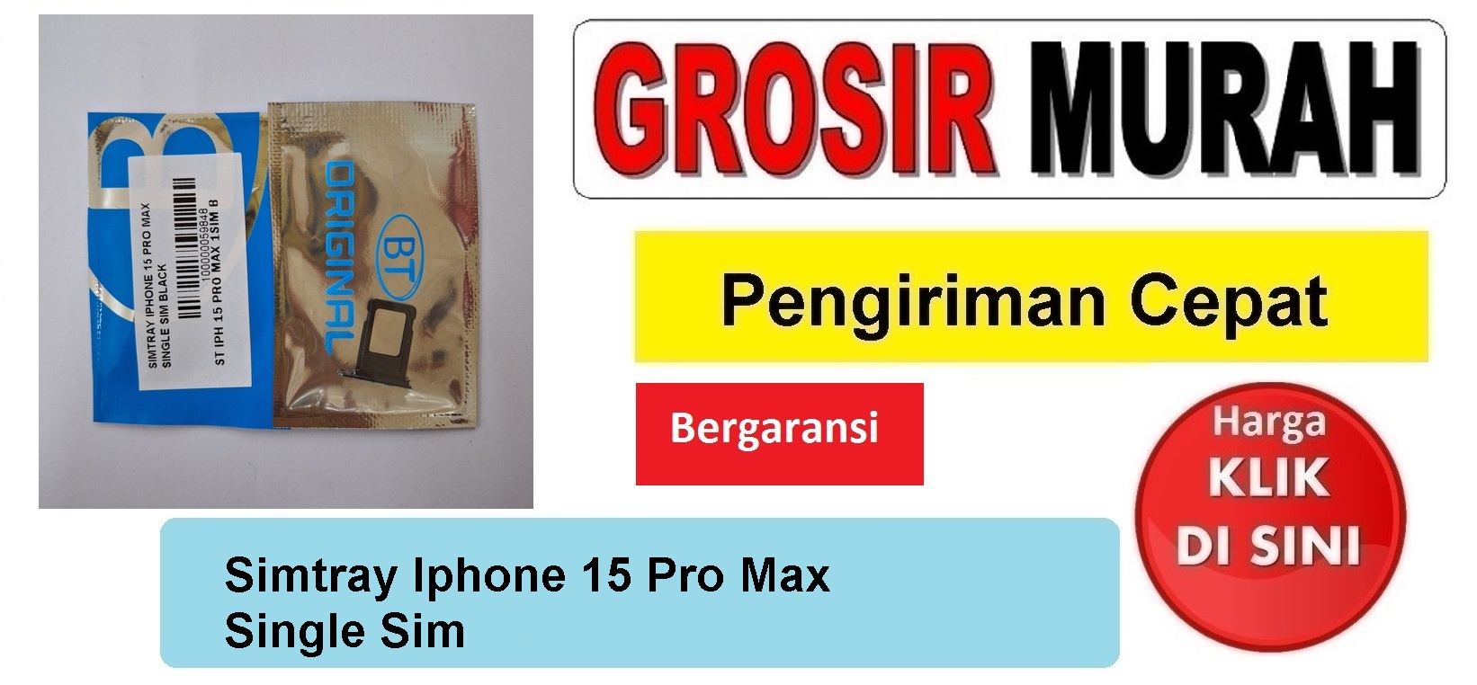 Simtray Iphone 15 Pro Max Single Sim Tempat Kartu Simcard Simlock Sim Lock Slot Sim Tray Card