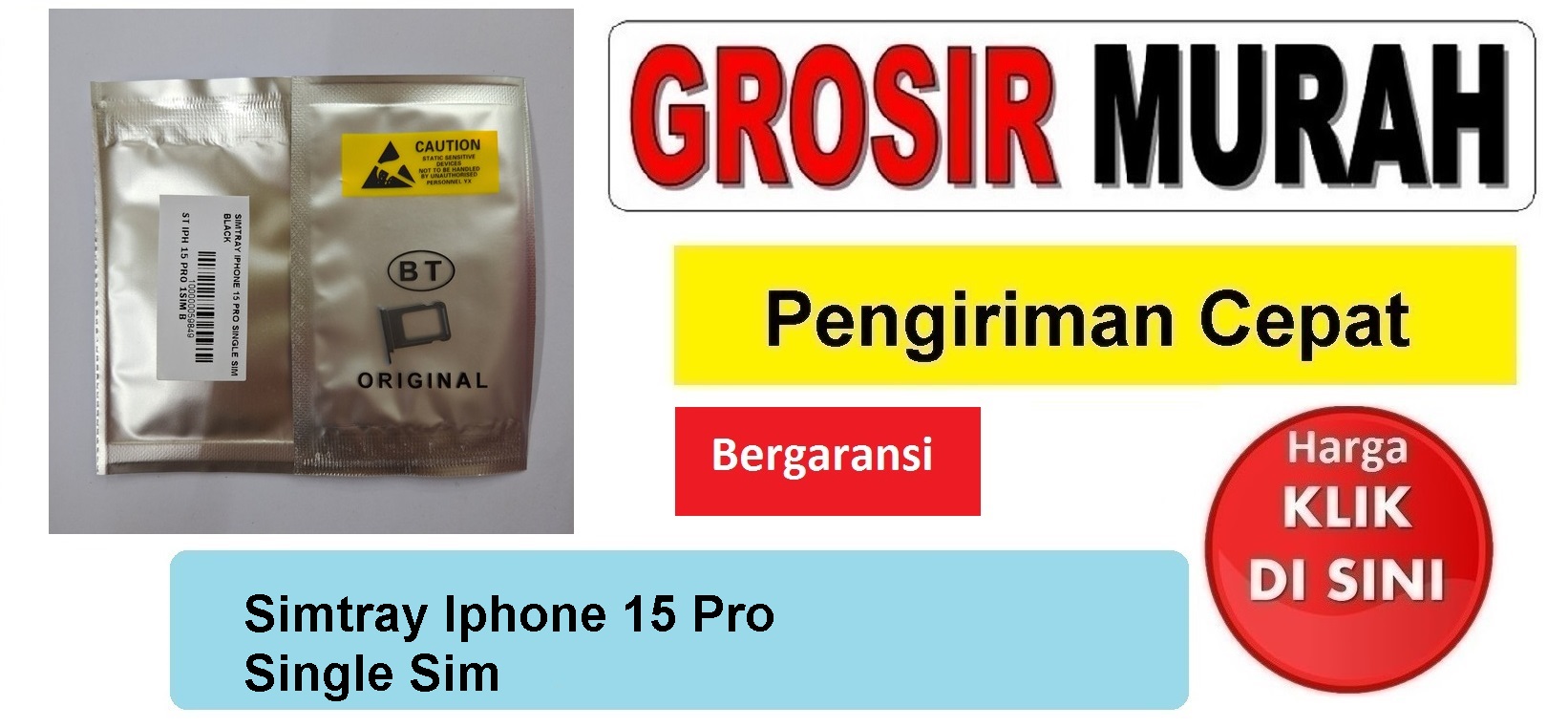 Simtray Iphone 15 Pro Single Sim Tempat Kartu Simcard Simlock Sim Lock Slot Sim Tray Card