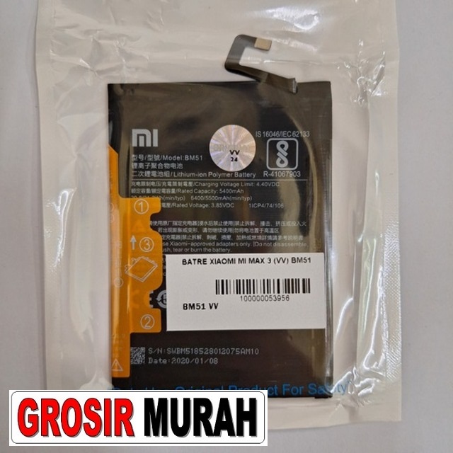 Jual Batre Xiaomi Mi Max 3 Bm51 Baterai Battery