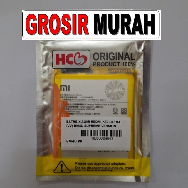 Batre Xiaomi Redmi K30 Ultra Bm4U Baterai Battery Bergaransi Batere