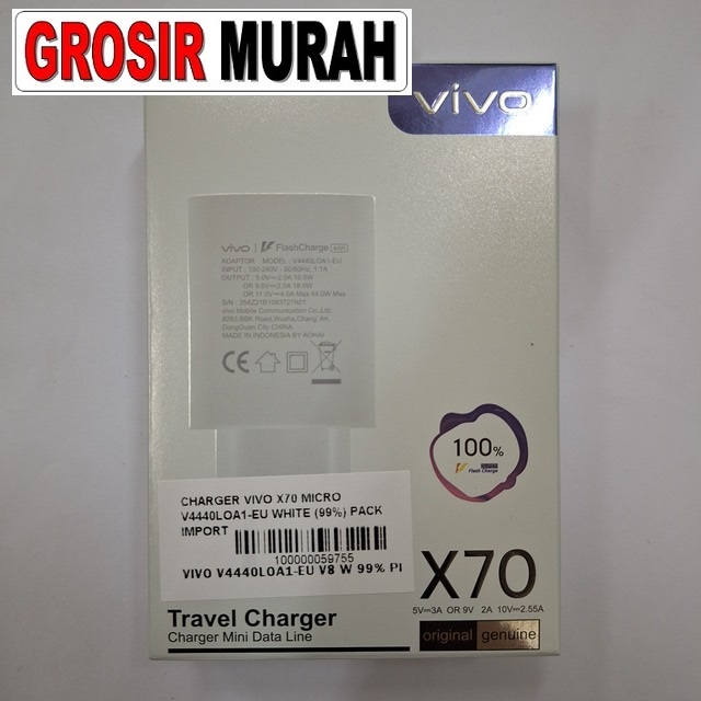 Charger Vivo X70 Micro V4440Loa1-Eu White (99%) Pack Import