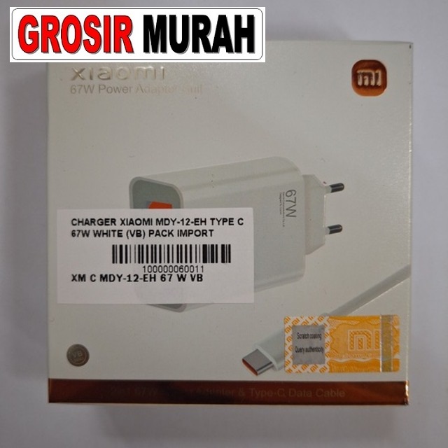 Charger Xiaomi Mdy-12-Eh Type C 67W White (Vb) Pack Import