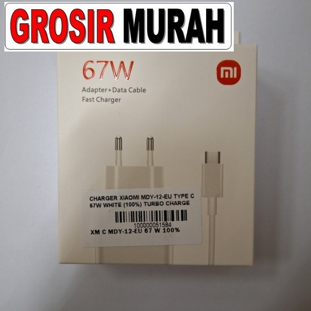 Charger Xiaomi Mdy-12-Eu Type C 67W White (100) Turbo Charge