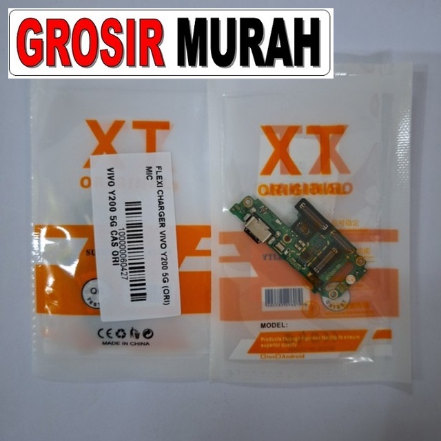 Flexi Charger Vivo Y200 5G (Ori) Mic Fleksibel Flexible Fleksi Flexibel Flex Con Tc Connector Pcb Konektor cas papan board charging Spare Part hp Grosir