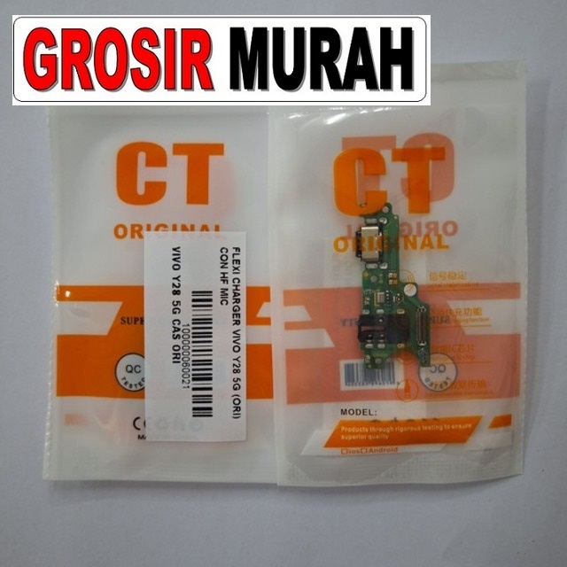 Flexi Charger Vivo Y28 5G (Ori) Con Hf Mic Fleksibel Flexible Fleksi Flexibel Flex Con Tc Connector Pcb Konektor cas papan board charging Spare Part hp Grosir