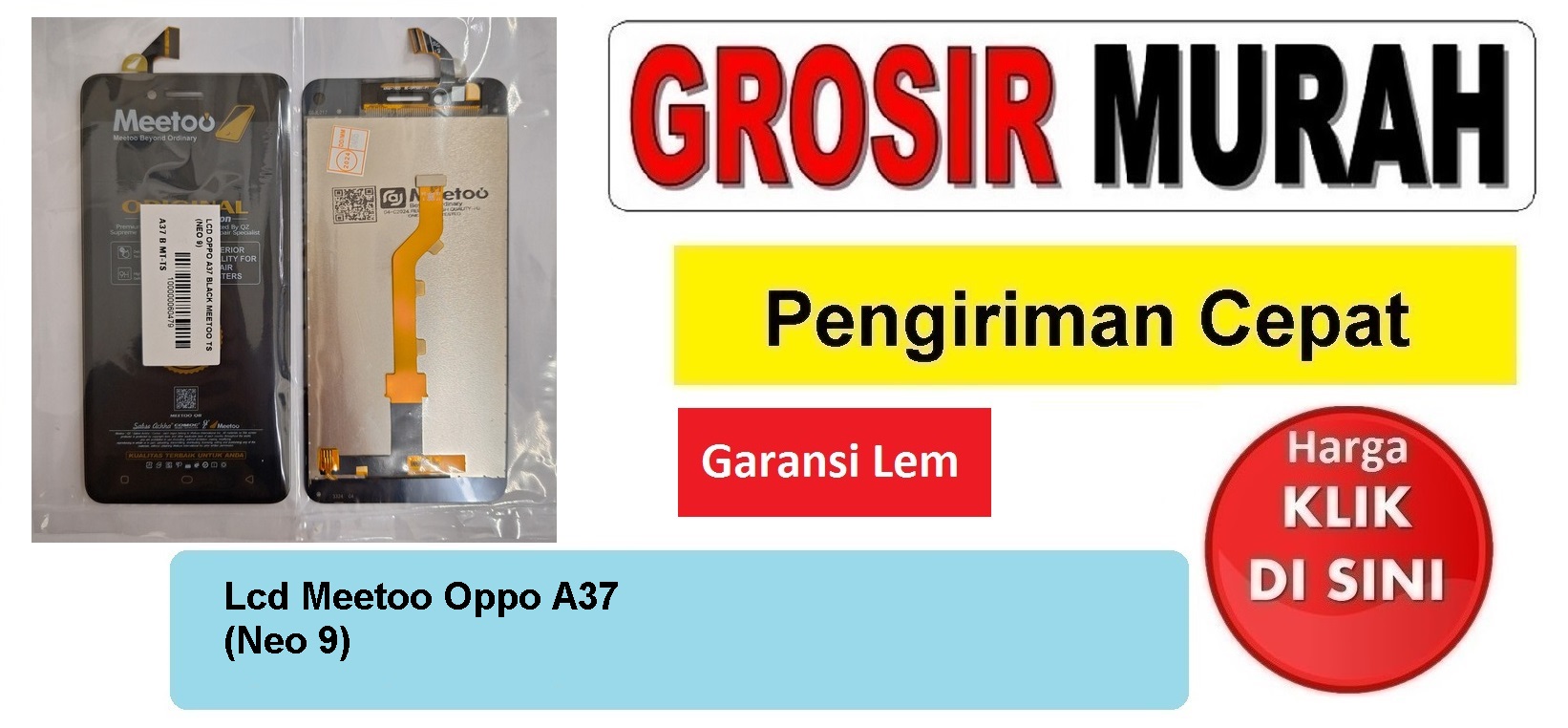 Lcd Meetoo Oppo A37 (Neo 9) Fullset Touchscreen Garansi lem Termurah