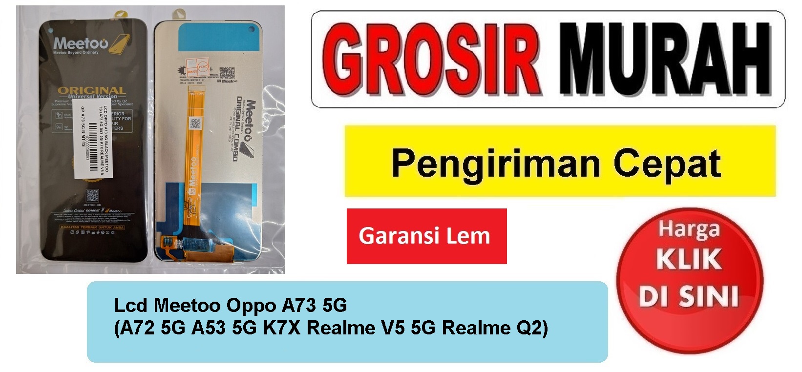 Lcd Meetoo Oppo A73 5G (A72 5G A53 5G K7X Realme V5 5G Realme Q2) Fullset Touchscreen Garansi lem Termurah