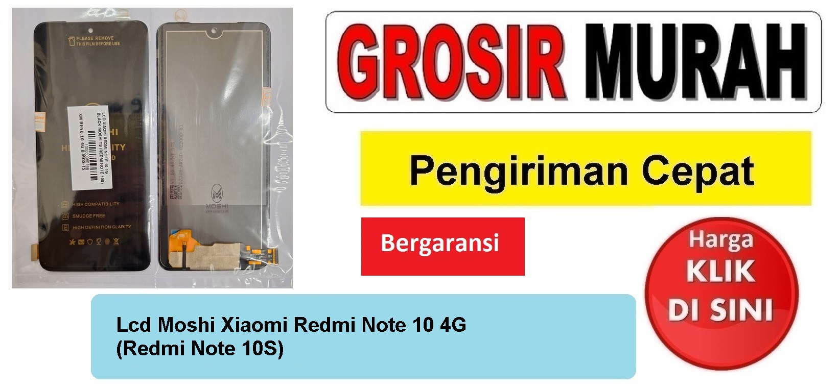 Lcd Moshi Xiaomi Redmi Note 10 4G (Redmi Note 10S) Fullset Touchscreen Bergaransi