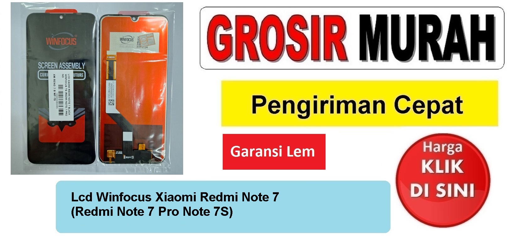 Lcd Winfocus Xiaomi Redmi Note 7 (Redmi Note 7 Pro Note 7S) Fullset Touchscreen Garansi lem Termurah