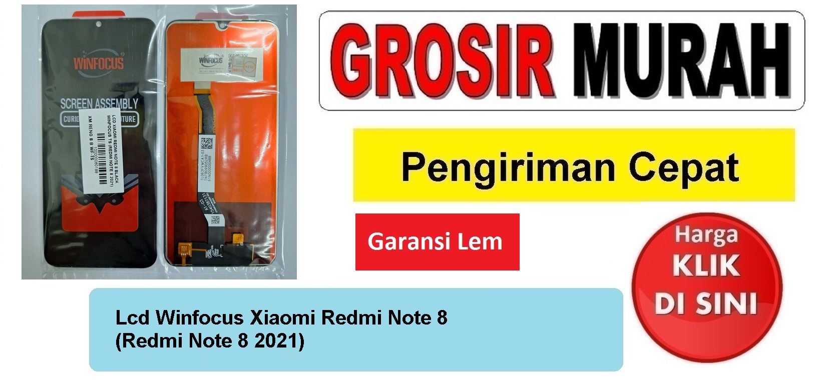 Lcd Winfocus Xiaomi Redmi Note 8 (Redmi Note 8 2021) Fullset Touchscreen Garansi lem Termurah