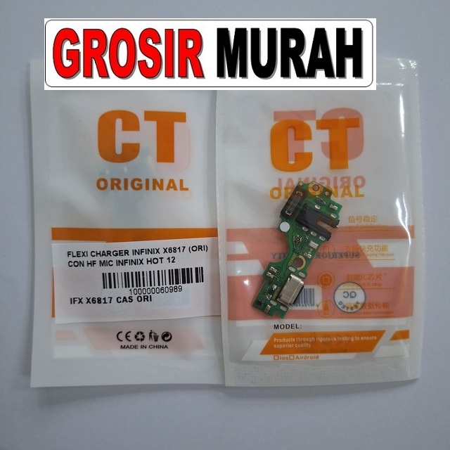 Flexi Charger Infinix X6817 X6819 Hot 12i Infinix Hot 12 ori Fleksibel Flexible Fleksi Flexibel Flex Con Tc Connector Pcb Konektor cas papan board charging