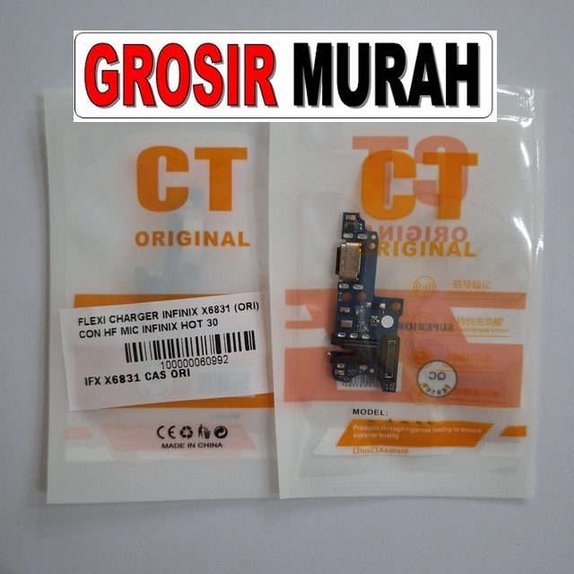 Flexi Charger Infinix X6831 Hot 30 Ori Fleksibel Flexible Fleksi Flexibel Flex Con Tc Connector Pcb Konektor cas papan board charging