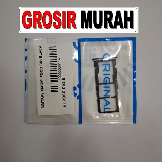 Simtray Xiaomi Poco C51 Tempat Kartu Simcard Simlock Sim Lock Slot Sim Tray Card