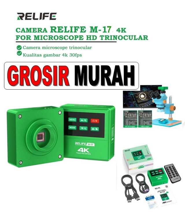 Camera Relife M-17 4K For Microscope Hd Trinocular 30Fps Perlengkapan Service Toolkit Alat Serpis teknisi