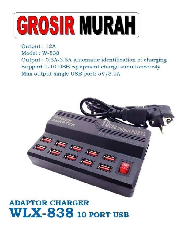 Tool Adaptor Charger Wlx-838 10 Port Usb Perlengkapan Service Toolkit Alat Serpis teknisi hp