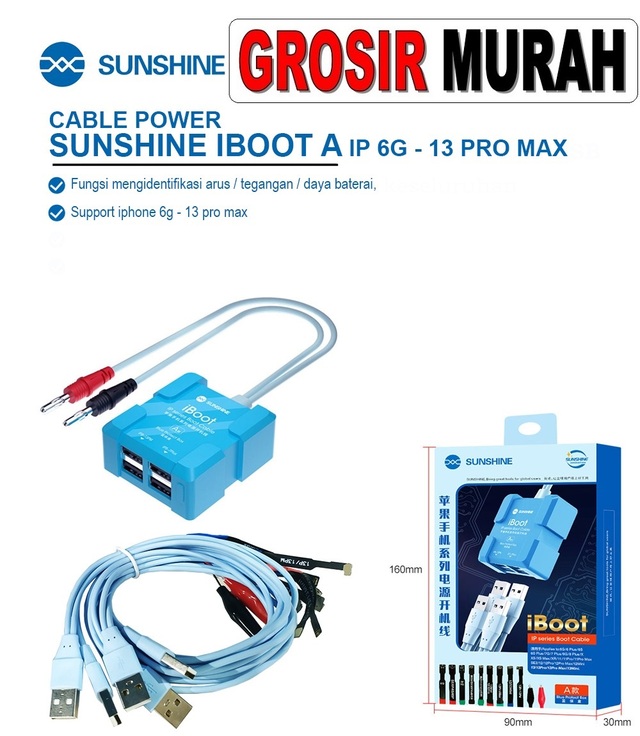 Tool Kabel Power Sunshine Iboot A Iphone 6G-Iphone 13 Pro Max Perlengkapan Service Toolkit Alat Serpis teknisi hp