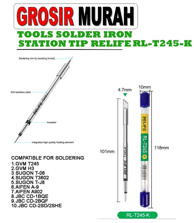 Mata Solder Station Relife Rl-T245-K Pisau