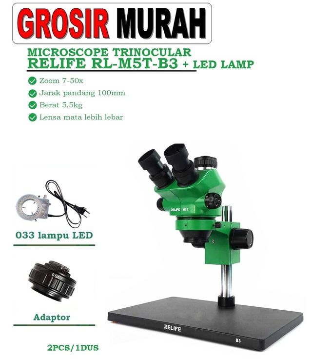 Tool Mikroskop Trinocular Relife Rl-M5T-B3 Led Lamp Perlengkapan Service Toolkit Alat Serpis teknisi hp