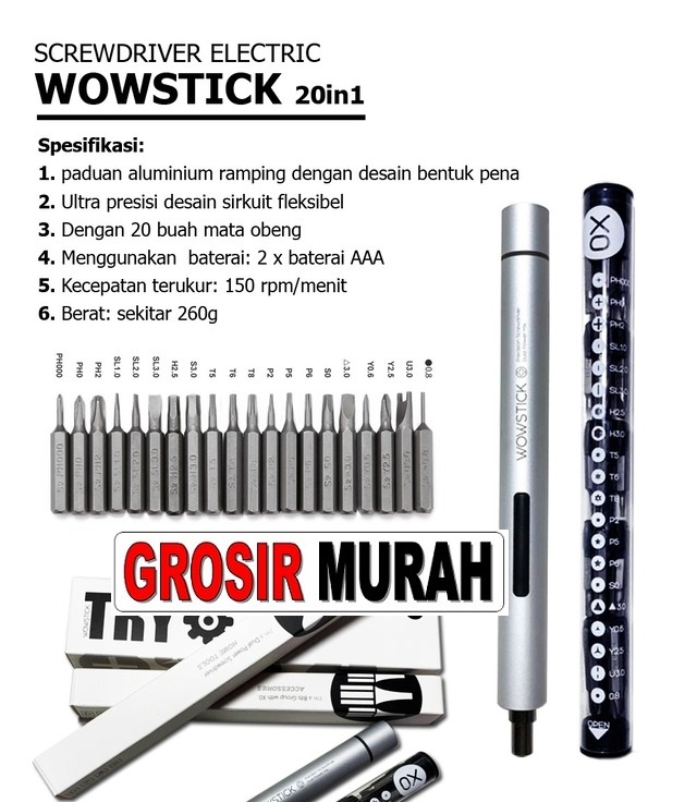 Obeng Electric Wowstick 20 In 1 Perlengkapan Service Toolkit Alat Serpis teknisi hp